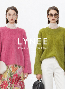 LYNEE【暖阳】羊毛桑蚕丝羊绒拉毛毛衣2026秋冬圆领针织套头衫