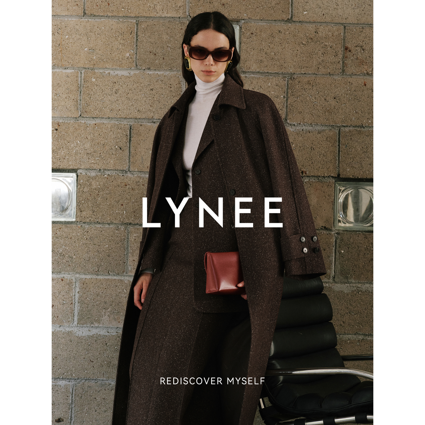 LYNEE【巴塞罗那】桑蚕丝花纱羊毛插肩袖风衣大衣/直筒半裙/西装