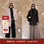 LYNEE 苏力翻领大衣 绵羊毛轻盈圈圈毛翻领大衣 泰迪 黑标系列