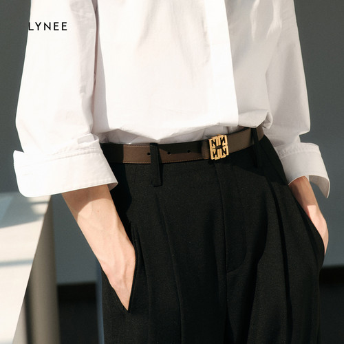 LYNEE 老花LOGO时尚皮腰带 LAD2ESA020