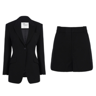 LYNEE 羊毛混纺收腰西装 短裤 玄月 A字西装 黑标 TORIL 套装