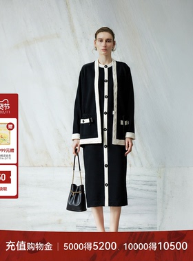 LYNEE【致敬Ch@nel】经典黑白撞色小香针织上衣/连衣裙/开衫/半裙