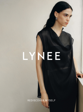 LYNEE【薄雾】造型感黑色大版轻薄透感纱荡领上衣白色夏季罩衫