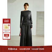 气质针织套装 女2025秋冬新款 一字领长袖 LYNEE 上衣休闲裤 两件套