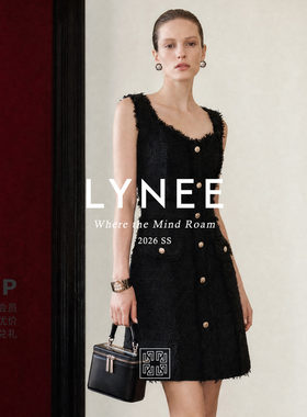 LYNEE夏季新品小香风小黑裙
