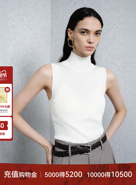 LYNEE【纹理焕新】无袖高领羊毛背心 百搭扬子纱冬季内搭针织衫