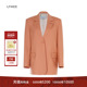 LYNEE 通勤西服早春新品 精纺羊毛简约橙色宽松西装 外套女时尚