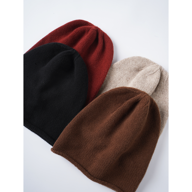 LYNEE 羊毛针织帽女2025秋复古欧美休闲显脸小针织冷帽 气质百搭