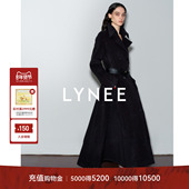韩系千金赫本A字裙摆收腰黑色苏力大衣 LYNEE 女主角 羊毛风衣