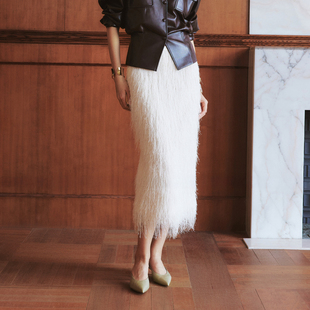 LYNEE【静奢翎羽】2026春季新款流苏半身裙女轻奢高级感中长款裙