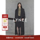 LYNEE 真丝羊毛混纺翻领长外套女粗花呢大衣 星空彩点 TORIL