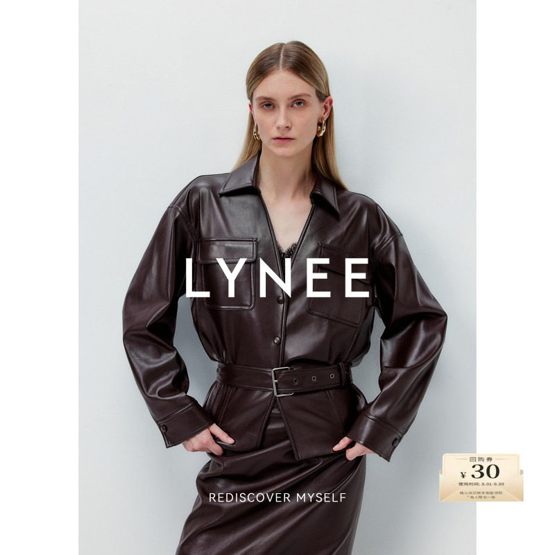 LYNEE明星同款PU皮衣夹克