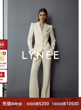 LYNEE X TORIL 经典回归【拾光】醋酸睫毛蕾丝收腰西装喇叭裤