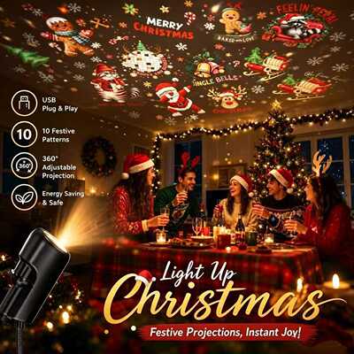 Plug‑and‑Play HD Christmas Projector 圣诞投影灯