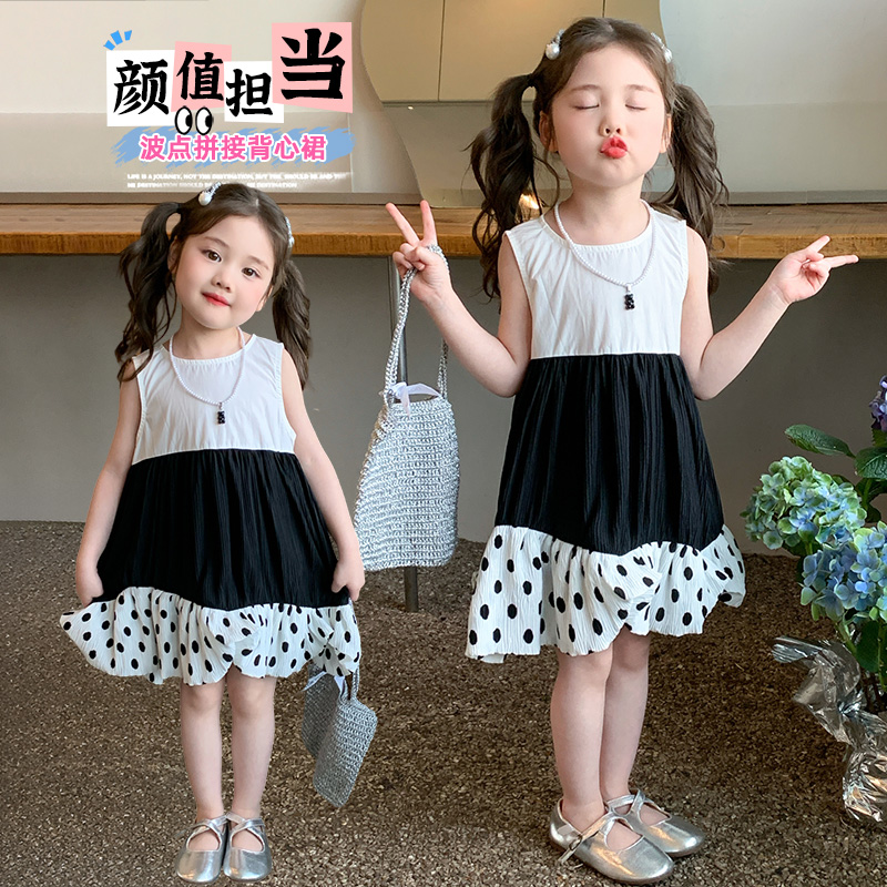 儿童连衣裙夏2025年夏季时尚夏新潮装ins风超美时髦简约女孩韩范