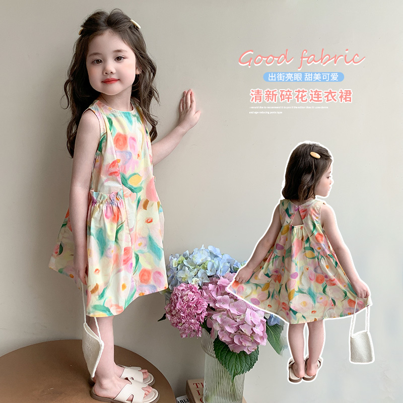 女童背心连衣裙可爱森系亲肤ins风服装儿童幼儿园潮服夏潮潮童