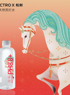 ELECTROX粒刻 饮用天然苏打水整箱24瓶装pH8.8碱性冷矿泉无糖无气