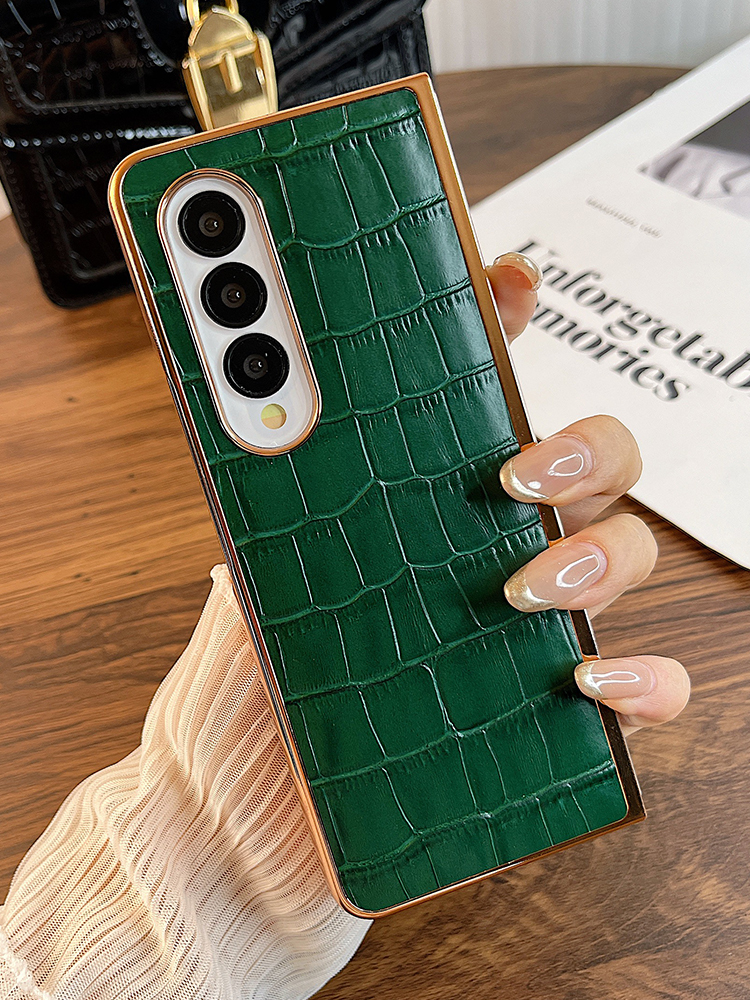 适用于三星fold4手机壳真皮