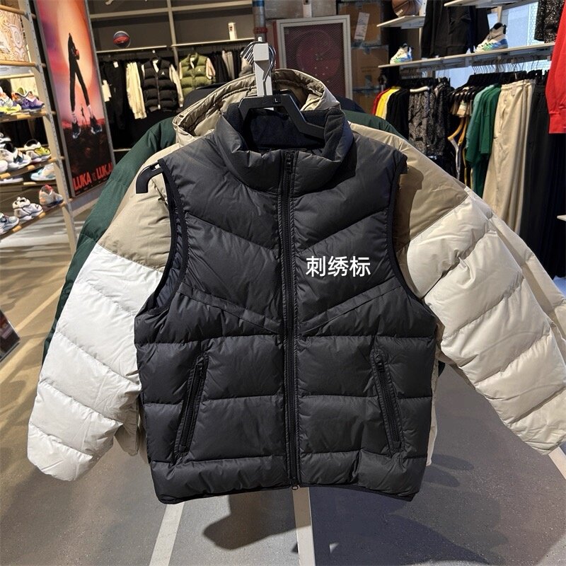 风行者羽绒马甲男子刺绣情侣防风修身立领羽绒坎肩保暖秋冬外套女