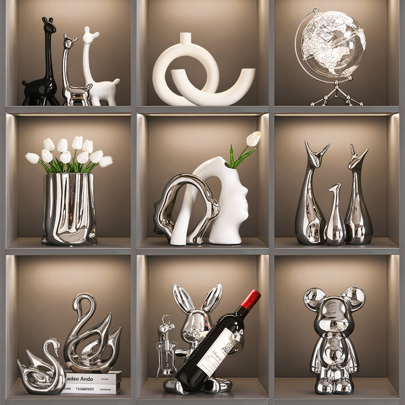 轻奢高档酒柜装饰品摆件现代客厅大气餐边电视柜家居饰品2024新款,家居饰品,装饰摆件,淘宝优惠券,粉丝福利购,淘宝优惠卷