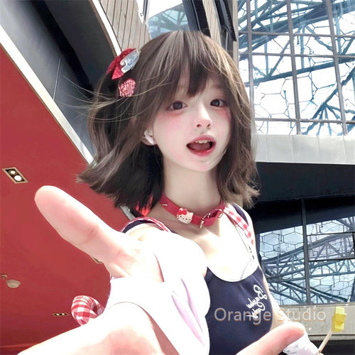 可爱红色Kitty铆钉choker项圈