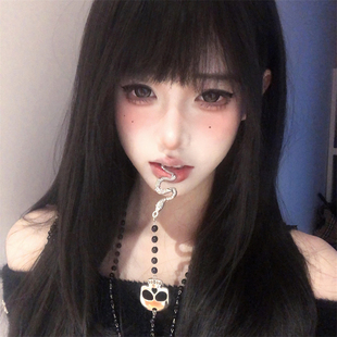 亚文化哥特风骷髅蛇形项链女y2k甜酷辣妹暗黑毛衣链古着感锁骨链