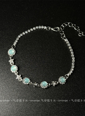 清冷感透亮薄荷蓝手链