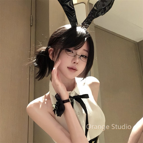 黑色辣妹禁欲系半框眼镜