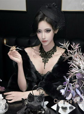 复古暗黑哥特风蕾丝项链