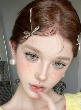 老友记Emily蜻蜓发夹复古美式甜心金属侧边夹甜酷辣妹一字夹发卡