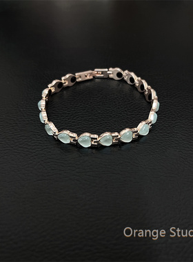 森系绿色清冷感爱心手链