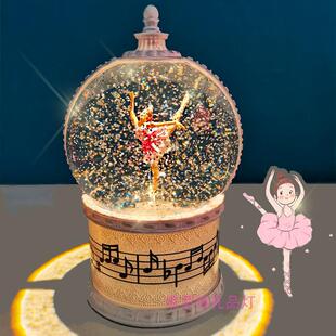 会下雪的水晶球自动飘雪可旋转中八音盒心精致音乐盒梦幻