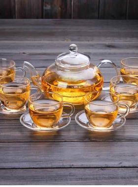 6pcs set Glass cup tea water juice beer milk drinking kettle