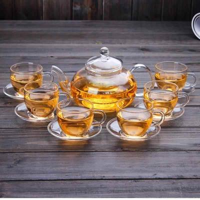 6pcs set Glass cup tea water juice beer milk drinking kettle