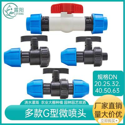 露阳东生20-63PE管带锁扣开关配件直通三通灌溉水管配件喷灌设备