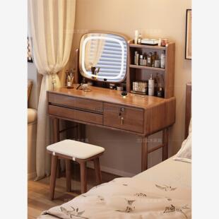 【香港包邮包安装】实木梳妆台卧室小型化妆台2025新款现代简约化