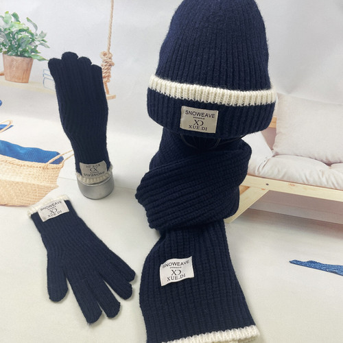 羊驼绒帽子围巾手套三件套