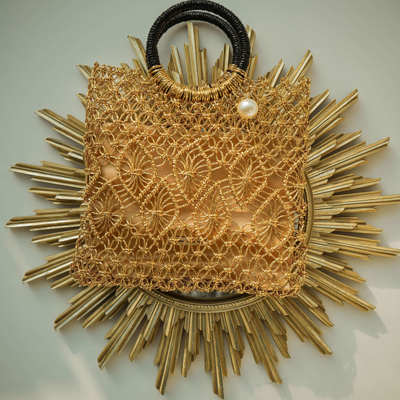 【正品】澳洲设计师品牌EvanaCheung【金树银花系列】手工编织包