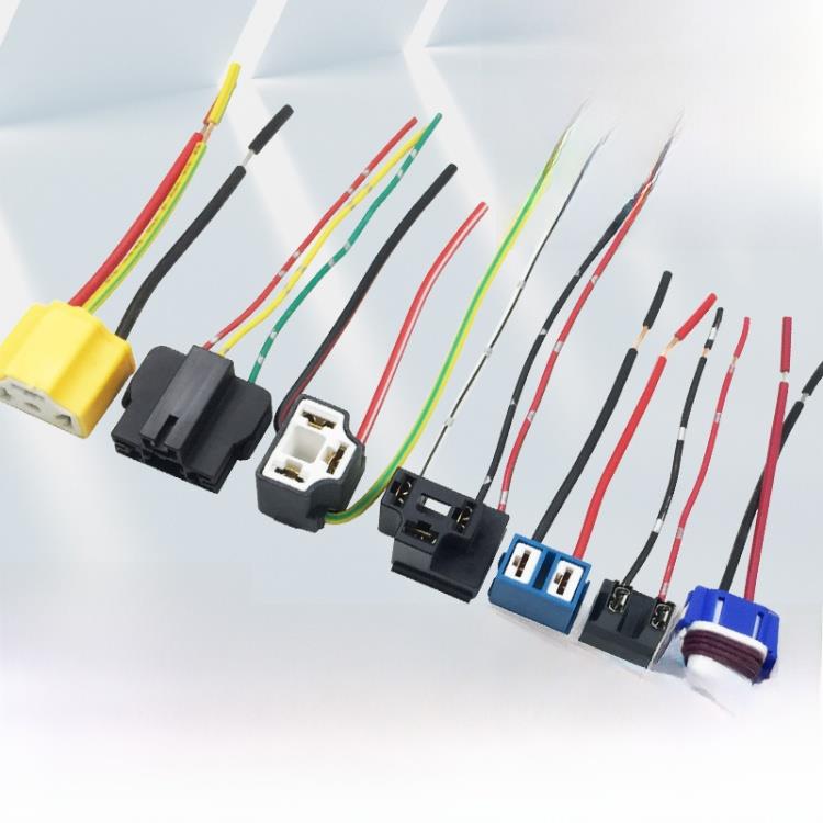 适配汽车灯座H4H7H1陶瓷电木耐高温灯泡接插头插座线近光远光灯底