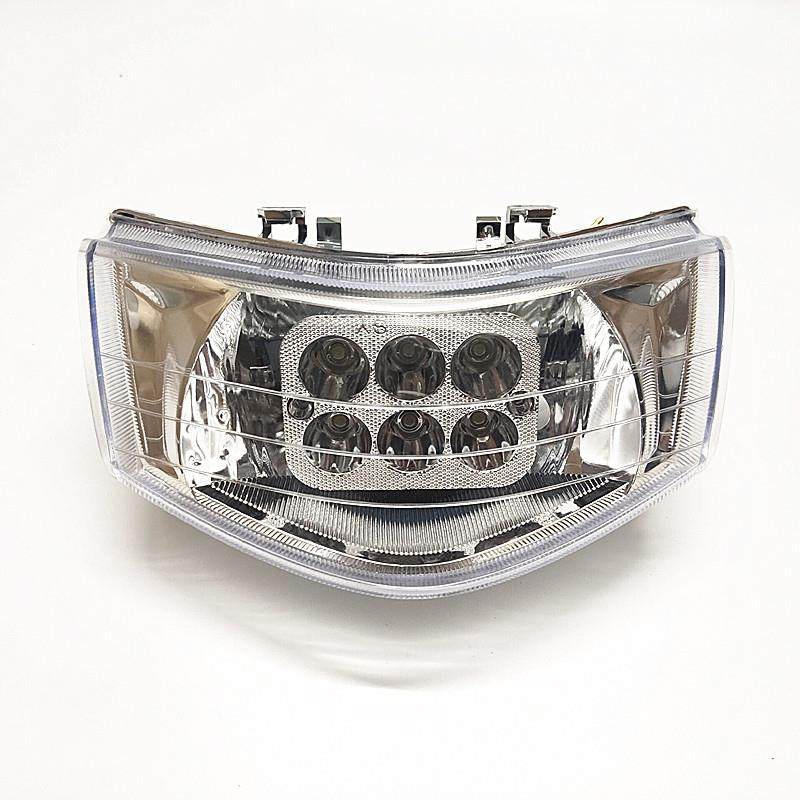 适用包邮摩托车配件改装GY6国三福喜100JOG巧格一代LED白光前大灯