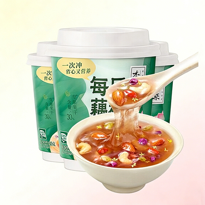 李子柒每日藕粉杯状懒人早餐坚果