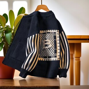 男童开衫毛衣2025新款儿童针织衫外套中大童春秋款男孩打底衫