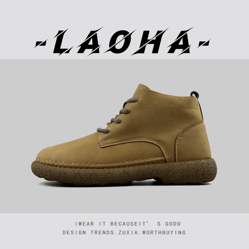 外贸！男士秋冬防水防风复古机车风短筒工装鞋英伦百搭耐磨马丁靴