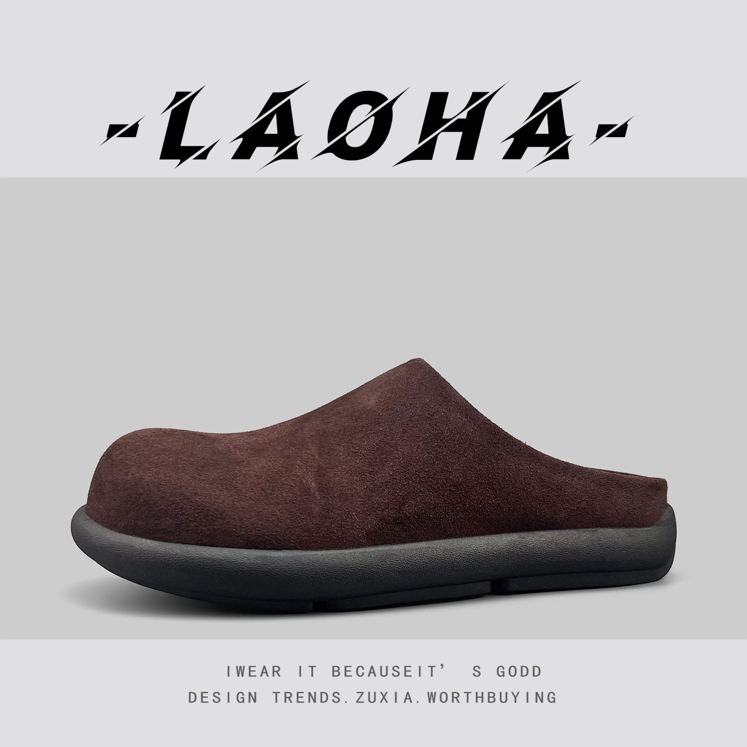 外贸出口日本单皮质半拖鞋2025新款外穿时尚凉鞋防滑耐磨包头拖鞋