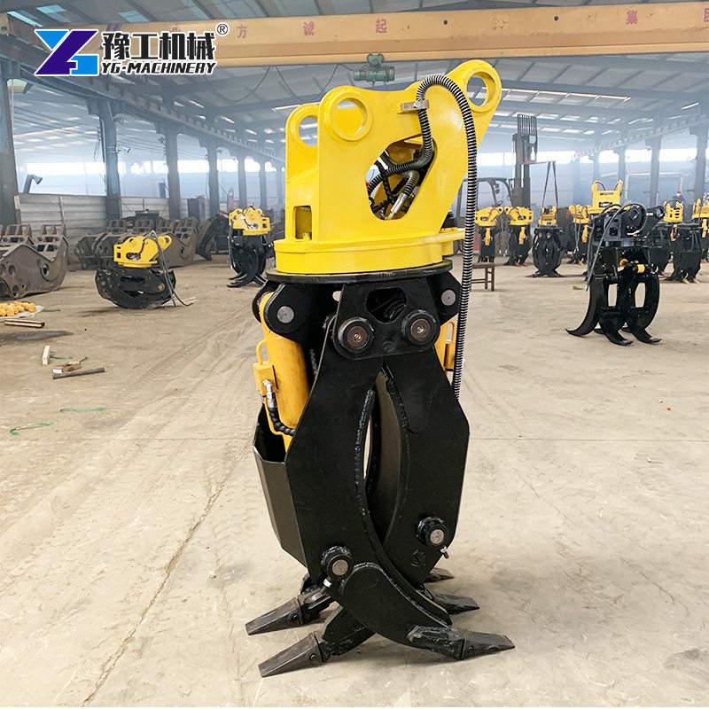 360度旋转夹木器抱夹抓废钢机单双缸抓铁夹石器 挖掘机液压抓木器