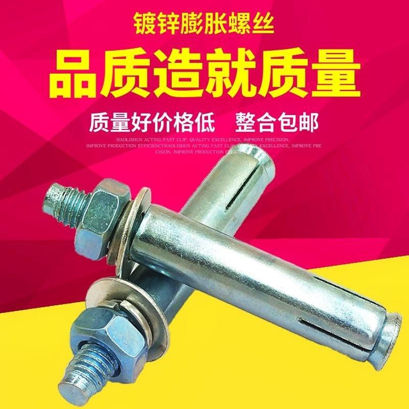 镀锌铁膨胀螺丝10mmm86mm膨胀螺栓澎涨内胀M6-M3u0加长