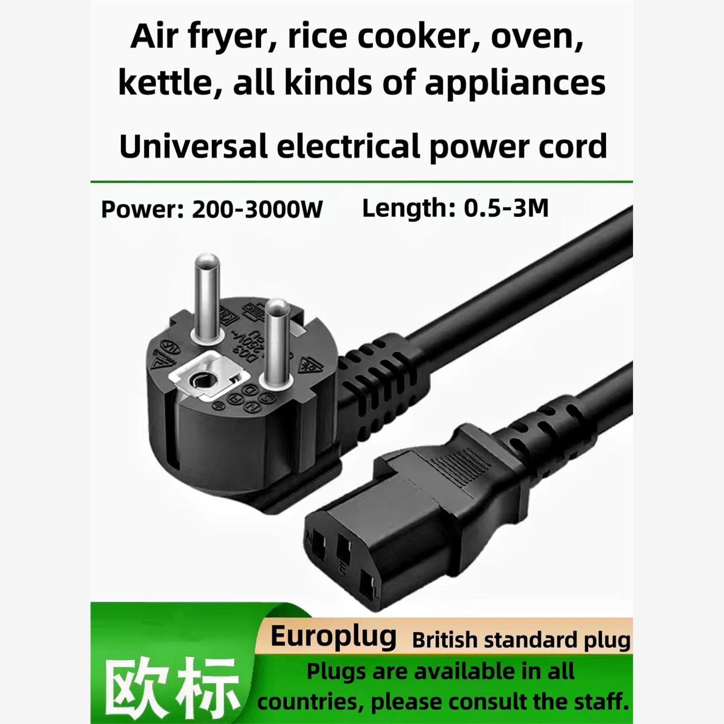 UK、EU、plug  Electrical power cord adapter wires cables