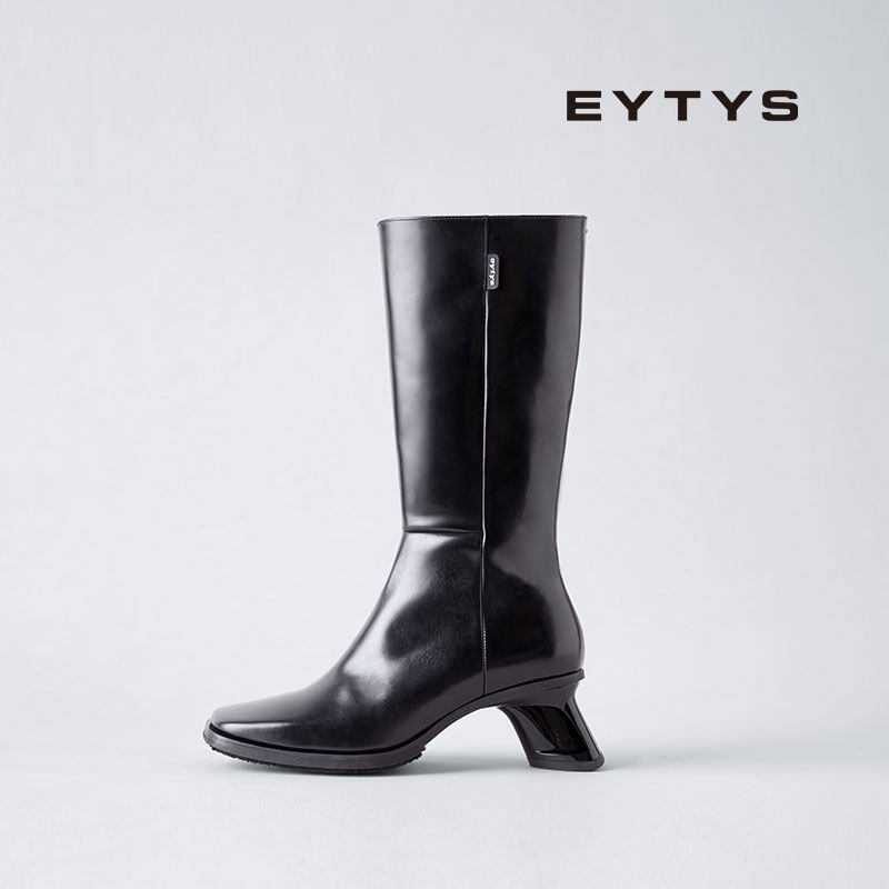EYTYS高跟靴Nova亮面皮革粗跟长筒靴 春季女士