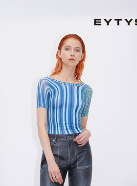 【特价5折】EYTYST恤Leela时尚竖条纹修身运动衫 春季男女同款