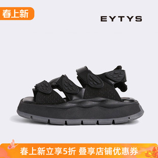【特价5折】EYTYS凉鞋Quest时尚黑色牛皮休闲凉鞋 男女同款